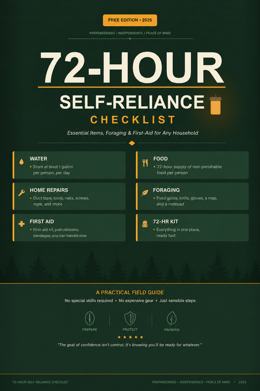 Free 72-Hour Self-Reliance Checklist (Digital Download)
